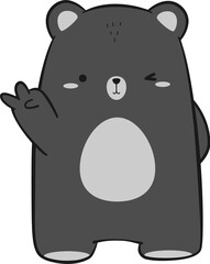 cute bear cartoon element