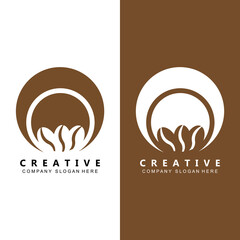 Beans And Coffee Cup Logo Template vector icon design