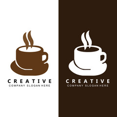 Beans And Coffee Cup Logo Template vector icon design