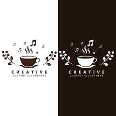 Beans And Coffee Cup Logo Template vector icon design
