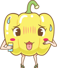 Cute cartoon bell pepper.