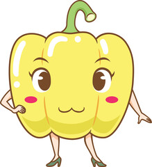 Cute cartoon bell pepper.