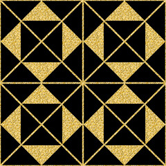 Golden triangle geometric seamless pattern golden shimmer shiny background for design