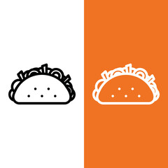 Taco Vector Icon in Outline Style. Vector illustration icon can be used for an app, website, or part of a logo.