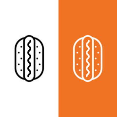 Hot Dog Vector Icon in Outline Style. Popcorn is a variety of corn kernel which expands and puffs up when heated. Vector illustration icon can be used for an app, website, or part of a logo.	
