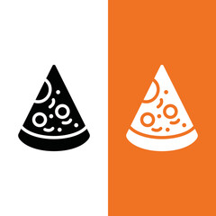 Pizza Vector Icon in Glyph Style. Pizza is a dish of Italian origin consisting of a flattened disk of bread dough topped with tomatoes, cheese, and other ingredients Icon for App, Website, or Game