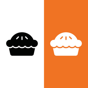 Pie Vector Icon in Glyph Style. A pie is a baked dish usually made from a pastry dough casing filled with various sweet or savory ingredients. Vector illustration icon for app, website, or logo.