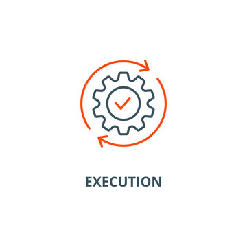 Execution icon with simple element illustration concept symbol design used for web and mobile