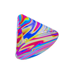 3D Render Realistic Holographic Geometric Shape