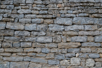 retro square stones facade grey brown wall of grey stone horizontal background