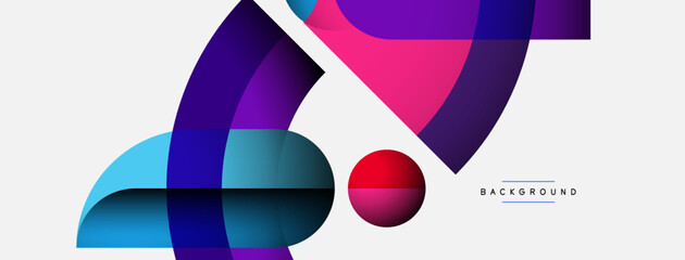 Obraz premium Geometric abstract background. Round shapes, circles, lines composition for wallpaper banner background or landing page