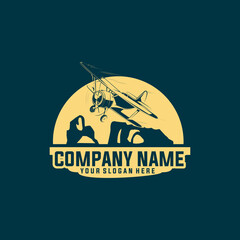 airplane logo illustration, travel, flight vector design