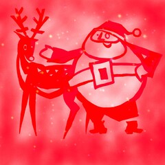 santa claus with reindeer