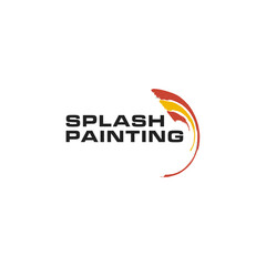 Fototapeta premium splash painting icon logo design vector illustration, creative painting icon logo business logo vector design template with colorful, modern and unique styles isolated on white background.