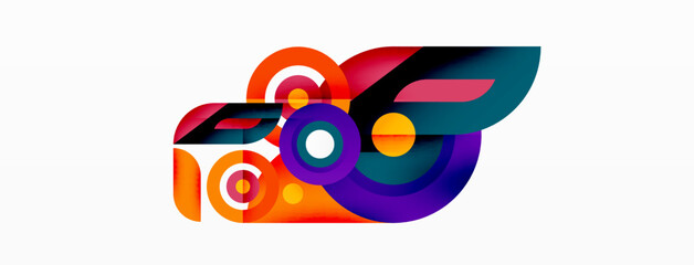 Abstract round shapes background. Minimalist decoration. Geometric background with circles and rings