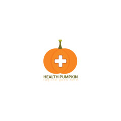 Pharmacy and medical pumpkin fruit logo design template.- vector illustrator