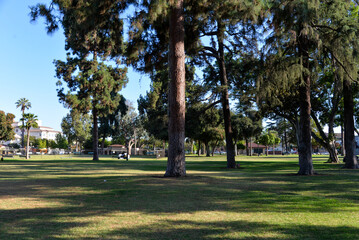 Naklejka premium Pasadena, California, United States - August, 17, 2022: Central Park in the city of Pasadena