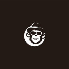monkey with glasses vector
