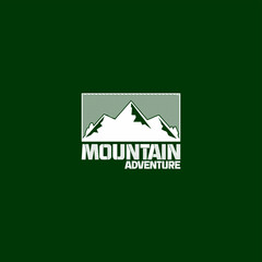 mountain logo illustration, hills, nature, natural scenery vector design.
