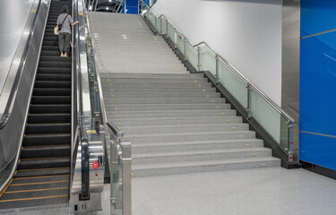 Escalator in subway station