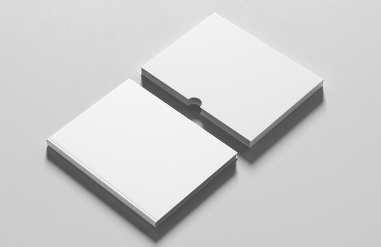 Slipcase book mock up isolated on white background. 3D illustration.