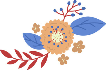 flower illustration on transparent background