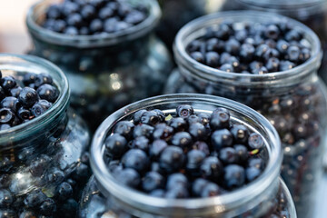 Blaubeeren im Glas