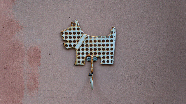 kleiner Hund mit Haken