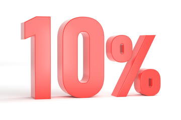 10 percent off discount isolated on white background