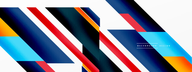 Minimal geometric abstract background. Dynamic 3d lines composition. Trendy techno business template for wallpaper, banner, background or landing