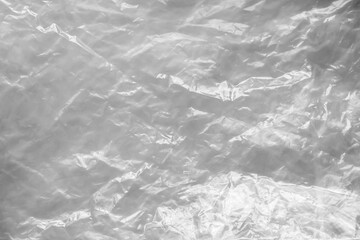 transparent plastic bag texture on white background