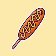 Corn Dog or Hot Dog Illustration