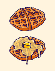 Waffle Butter Illustration