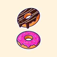 Donuts With Icing Illustration