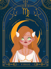 Virgo Zodiac Sign Illustration