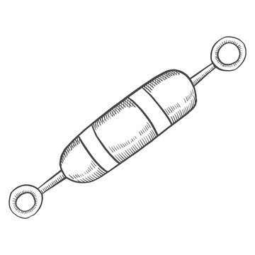 recommend clip art: fishing bobber float isolated doodle hand drawn sketch with outline style