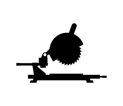 recommend clip art: Miter saw stand silhouette black color isolated. Saw vector black.