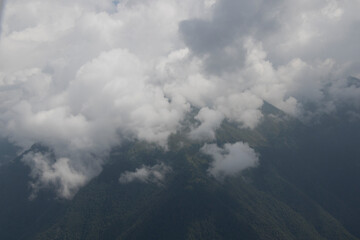 Tusheti mountain landscape and view, high angle, Georgian nature