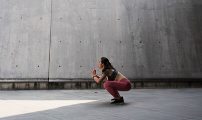 Asian woman exercise fitness bobby jump