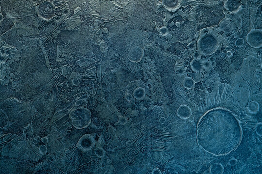 Blue Background Of The Lunar Surface. Imitation Of Lunar Craters, Texture