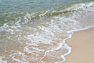 sea and sand with blue sky, natural background
