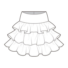 Varant skirt Skirt Flat Drawing Fashion Flat Sketches