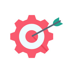 Arrows shot to the center of the target. business goal setting concept