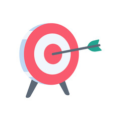 Arrows shot to the center of the target. business goal setting concept