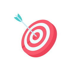 Arrows shot to the center of the target. business goal setting concept