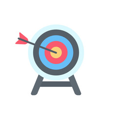 Arrows shot to the center of the target. business goal setting concept