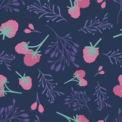 Fototapeta na wymiar Elegants raspberry seamless pattern. Vector illustration for decoration.