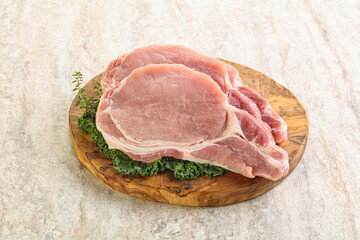 Raw pork loin for coocking