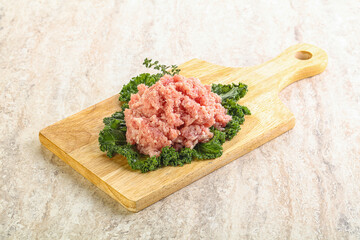 Raw pork minced meat for cooking