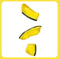 手描き水彩のドライかぼちゃチップスイラスト